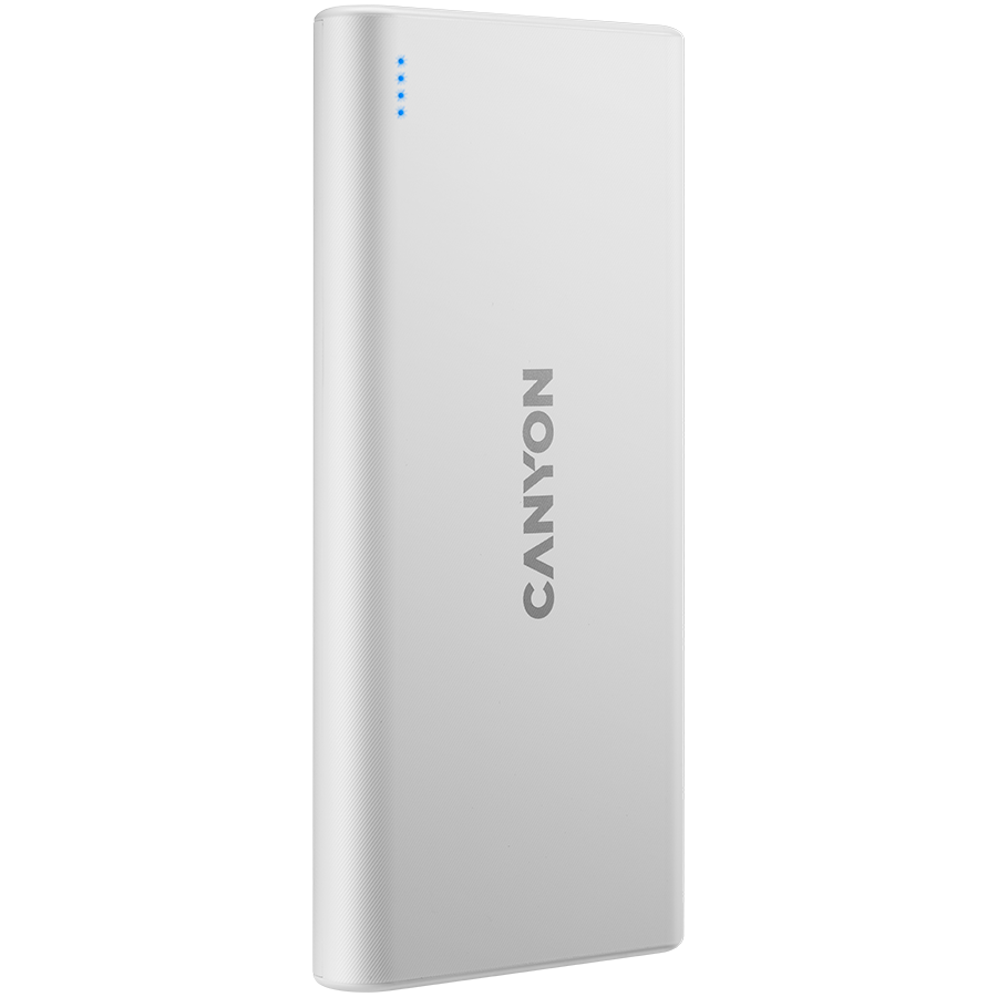 Power bank CANYON PB-106 (kapacitet 10000 mAh, ulaz 5V/2A, izlaz 5V/2.1A, dimenzije 140*68*16mm, težina 0.24kg, bijela)-1