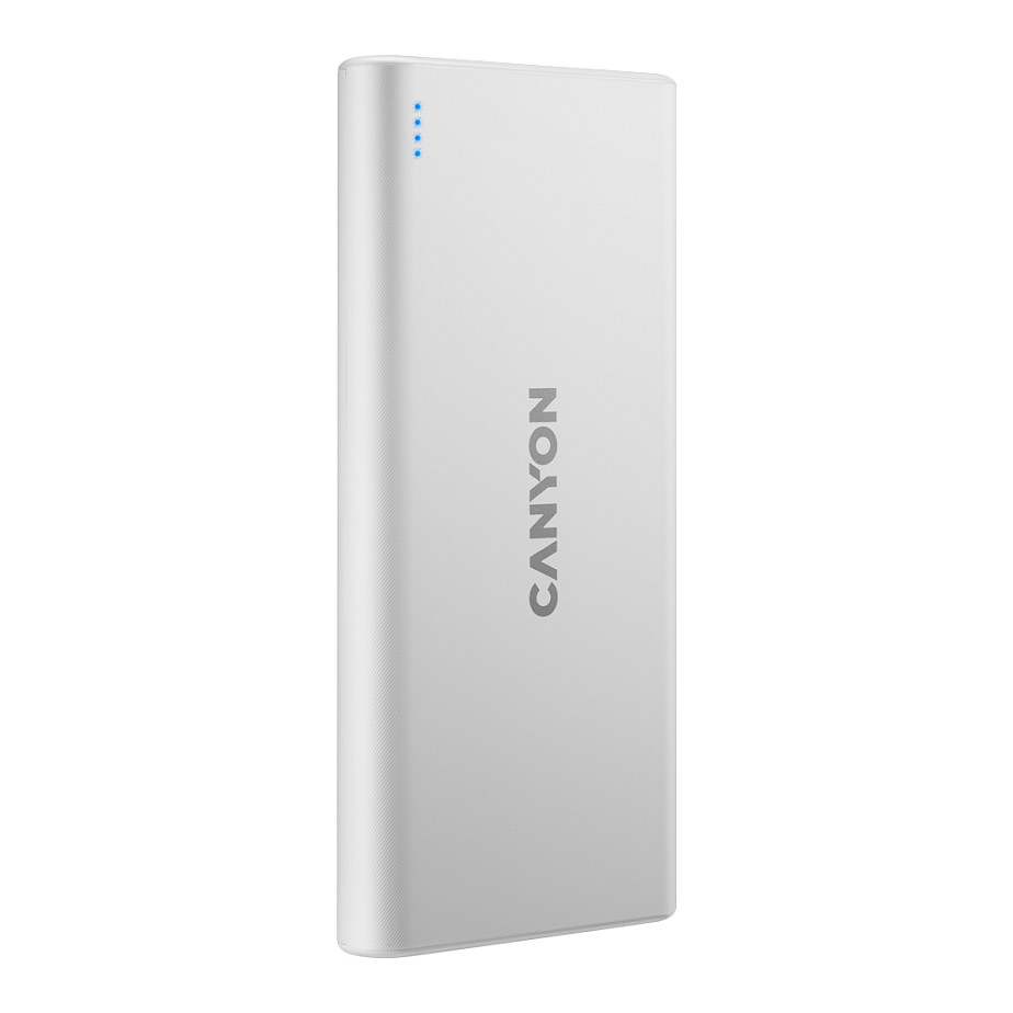 Power bank CANYON PB-106 (kapacitet 10000 mAh, ulaz 5V/2A, izlaz 5V/2.1A, dimenzije 140*68*16mm, težina 0.24kg, bijela)-2