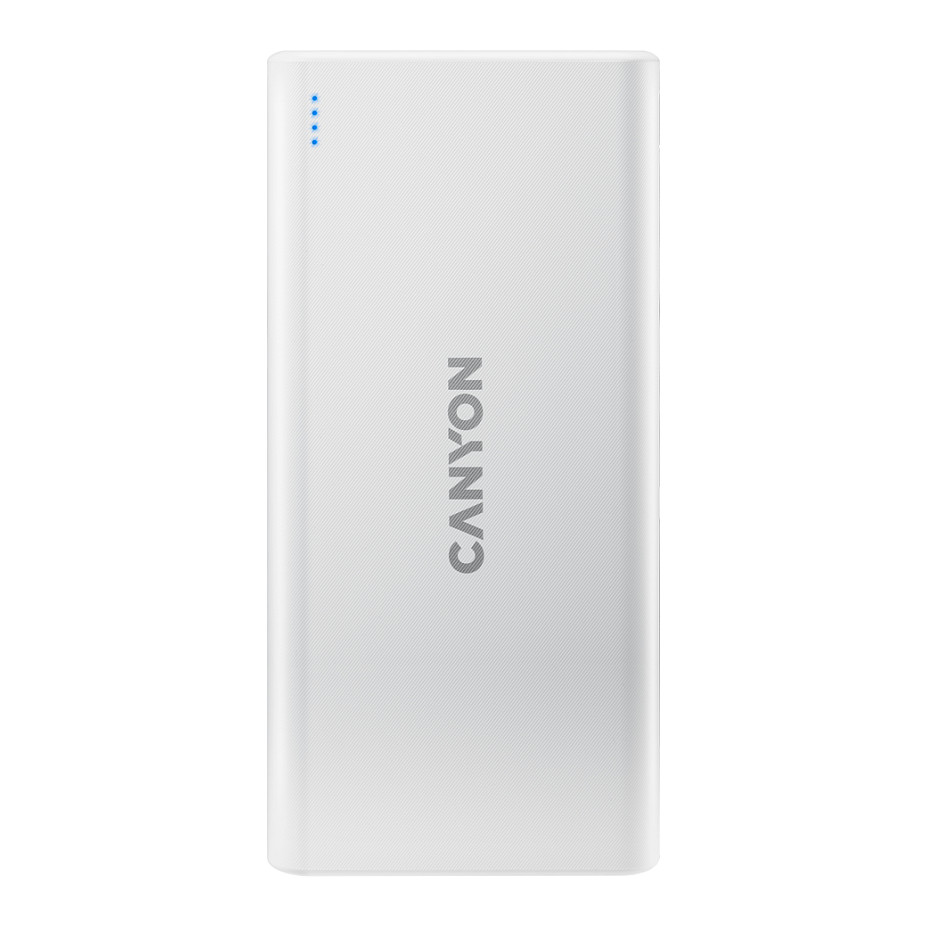 Power bank CANYON PB-106 (kapacitet 10000 mAh, ulaz 5V/2A, izlaz 5V/2.1A, dimenzije 140*68*16mm, težina 0.24kg, bijela)-4