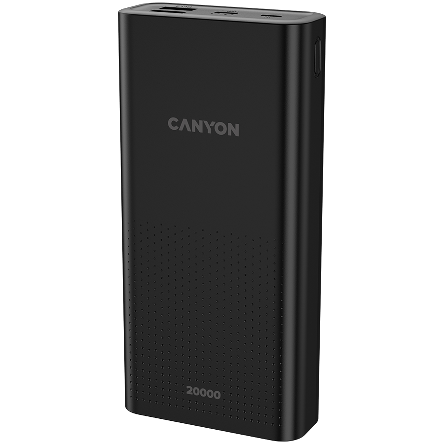 CANYON PB-2001 Power bank 20000mAh Li-poly battery, Input 5V/2A , Output 5V/2.1A(Max), 144*69*28.5mm, 0.440Kg crna-1