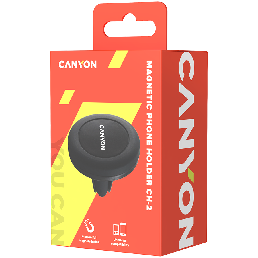 Držač telefona CANYON CH-2 (magnetni, 4 magneta, 2 metalne ploče)-3