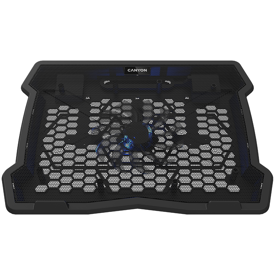 Hladilo za laptop CANYON NS02, with 2x2.0 USB hub, support up to 10”-15.6” laptop, ABS plastic and iron, Fans dimension:125*125*15mm(1pc), DC 5V, fan speed: 800-1000RPM, size:340*265*30mm, 406g-0