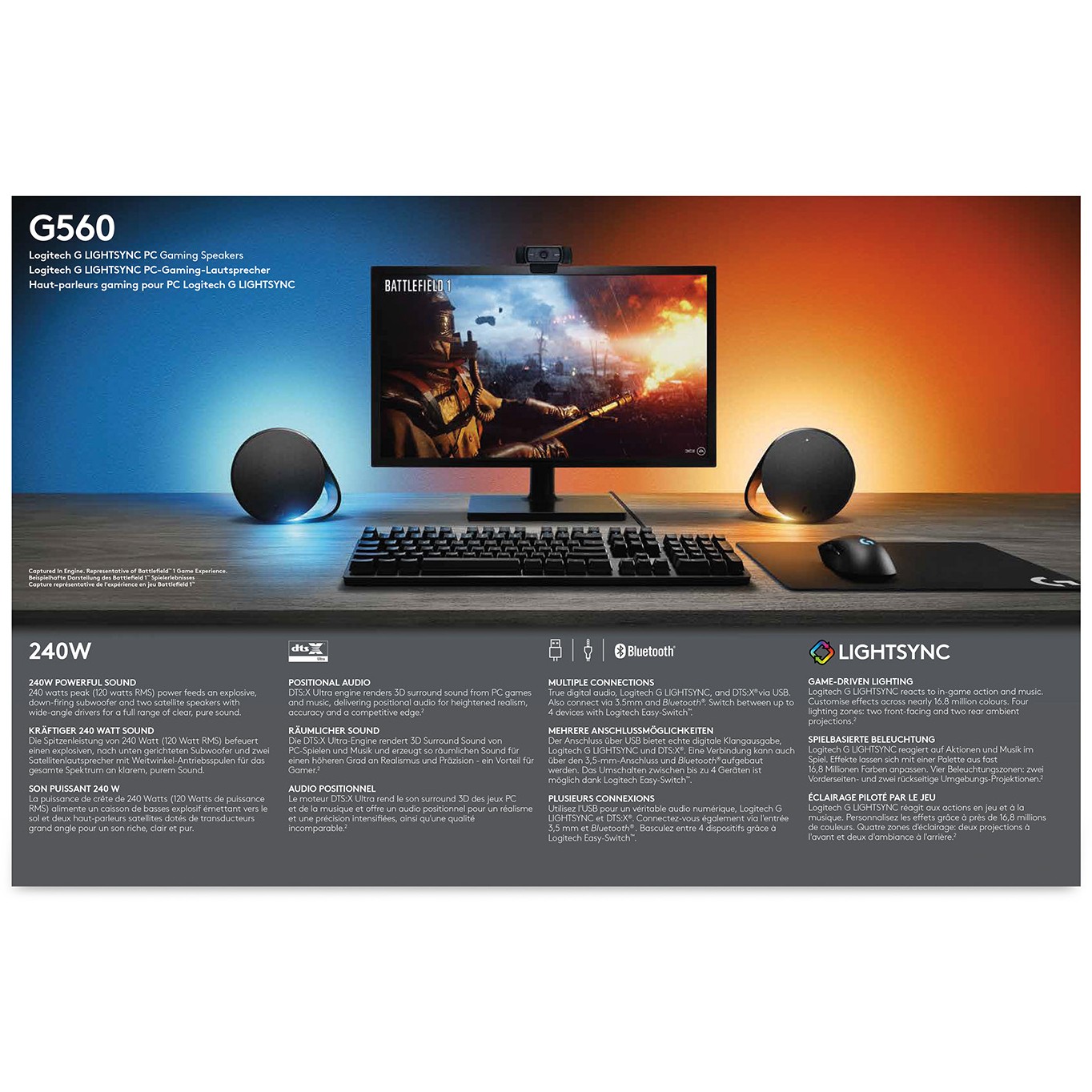 Zvučnici LOGITECH G560 LIGHTSYNC za PC gaming - USB - EMEA-30