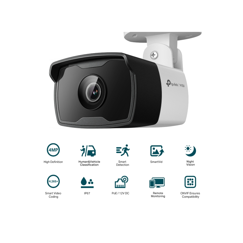 IP Kamera TP-LINK VIGI 4MP Outdoor IR Bullet Network kamera (2560 × 1440, 30fps)-2