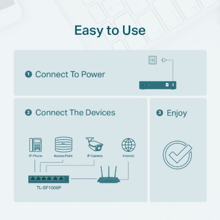 Switch TP-Link TL-SF1006P / Neupravljano Fast Ethernet (10/100) / Podrška za napajanje putem Etherneta (PoE) crni-2