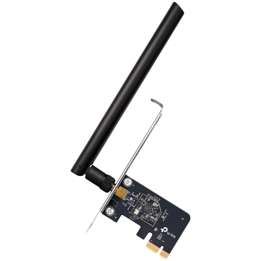 Wi-Fi PCI Express Adapter TP-LINK AC600 (Dual Band, 433 Mbps na 5 GHz + 200 Mbps na 2.4 GHz, 1× High Gain External Antennas)