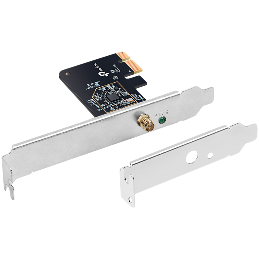 Wi-Fi PCI Express Adapter TP-LINK AC600 (Dual Band, 433 Mbps na 5 GHz + 200 Mbps na 2.4 GHz, 1× High Gain External Antennas)-1