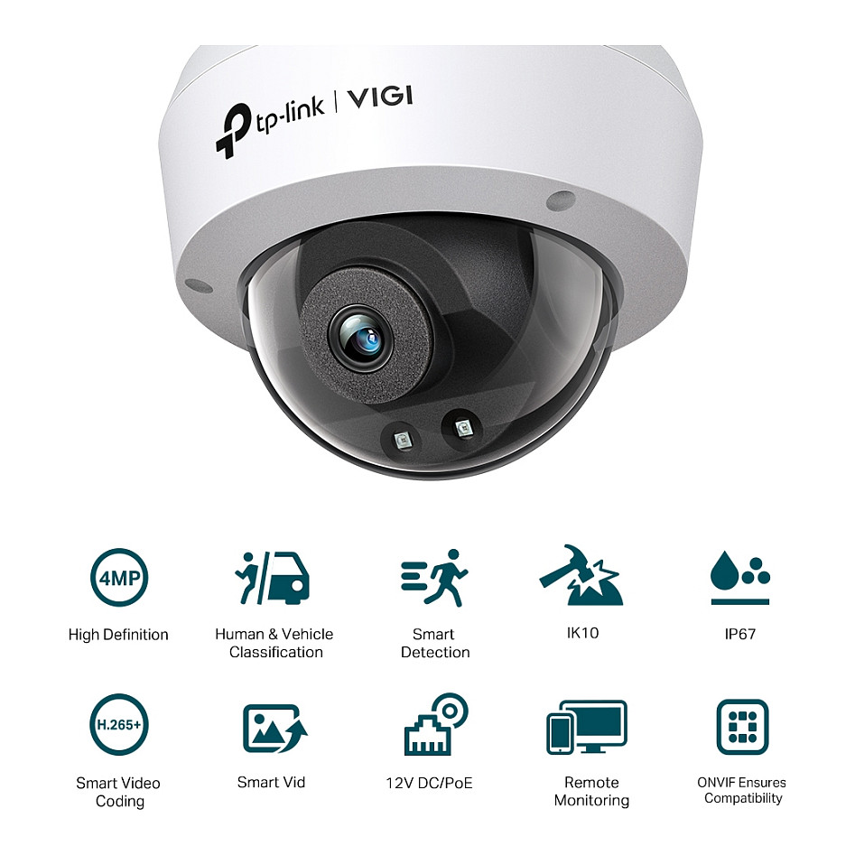 IP Kamera TP-LINK Купольная камера 4 Мп s IR podsvjetljenjem, 2.8mm-2