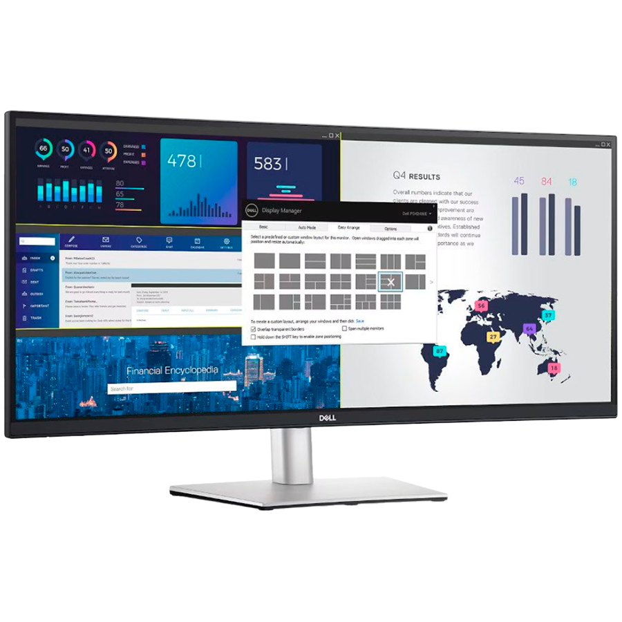 Monitor DELL Professional Curved P3424WE 34", 3440x1440, WQHD, IPS Antiglare, 219, 10001, 300 cd/m2, 8ms/5ms, 178/178, DP, HDMI, USB-C, USB-B, 4xUSB 3.2, Tilt, Swivel, Height Adjust, 3Y-1