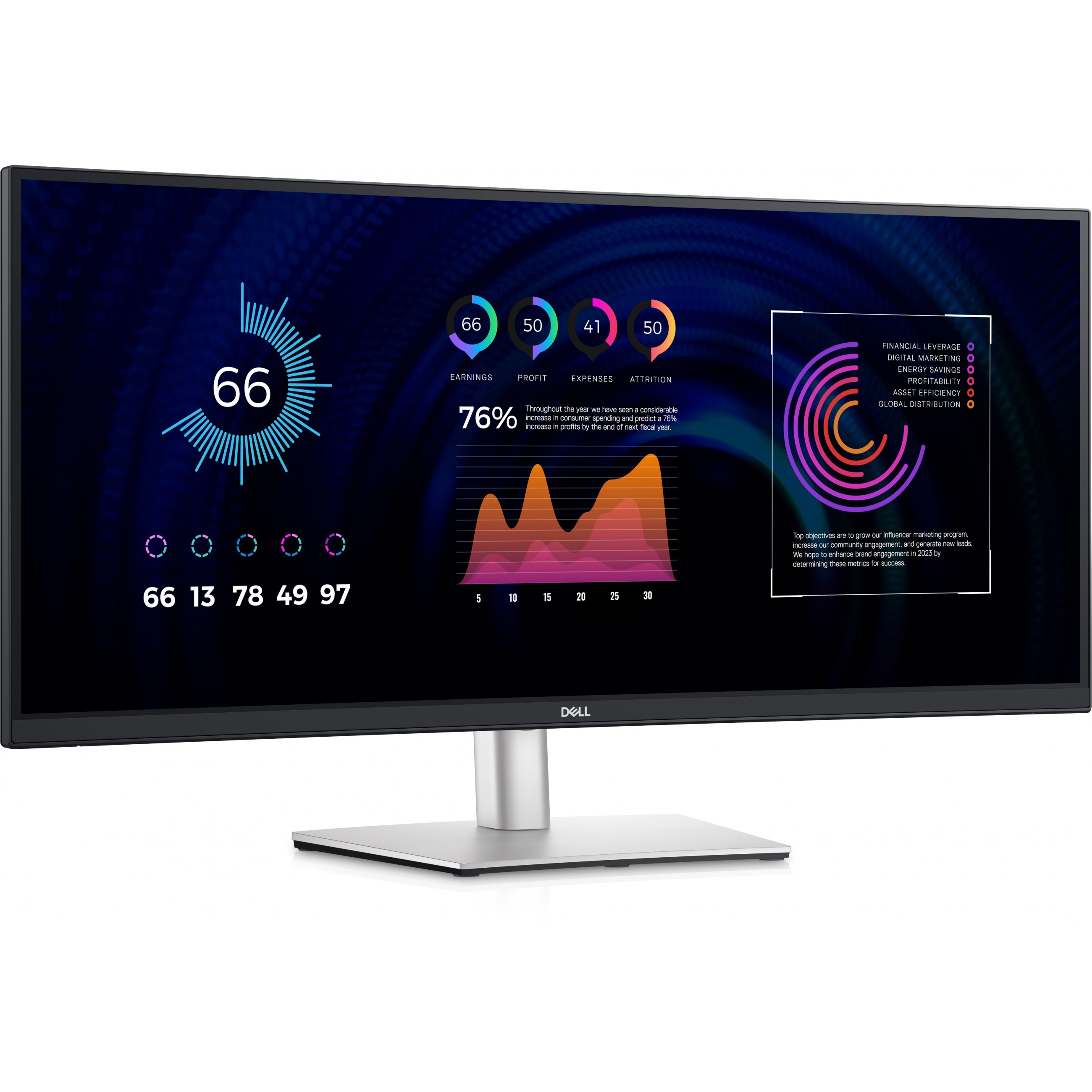 Monitor DELL Professional Curved P3424WE 34", 3440x1440, WQHD, IPS Antiglare, 219, 10001, 300 cd/m2, 8ms/5ms, 178/178, DP, HDMI, USB-C, USB-B, 4xUSB 3.2, Tilt, Swivel, Height Adjust, 3Y-3