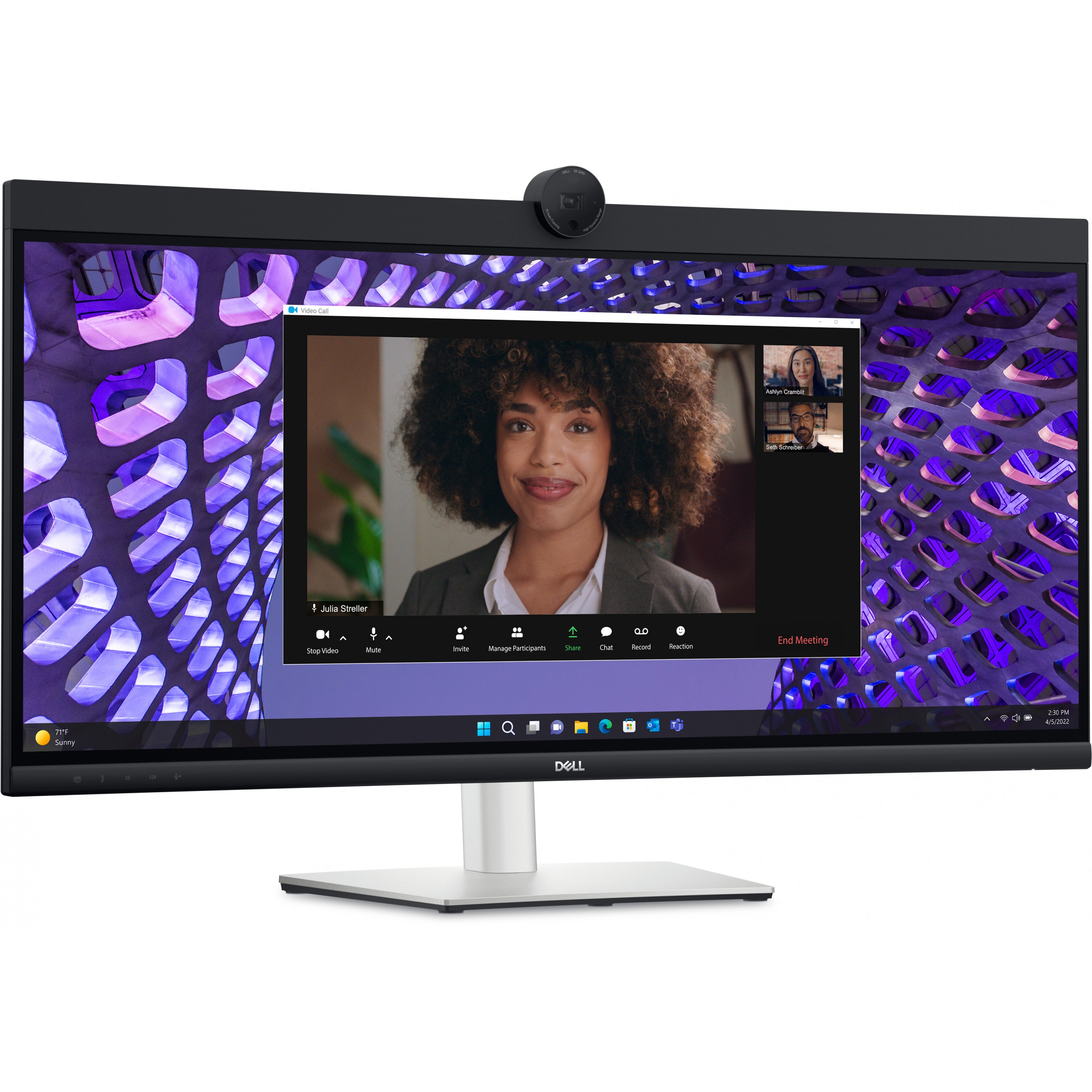 Monitor DELL P3424WEB Curved Video Conferencing 34" 3440x1440 WQHD, IPS, 219, 10001, 300 cd/m2, 5ms-6