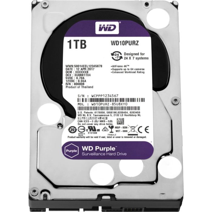 HDD AV WD Purple (3.5, 1TB, 64MB, 5400 RPM, SATA 6 Gb/s)-4