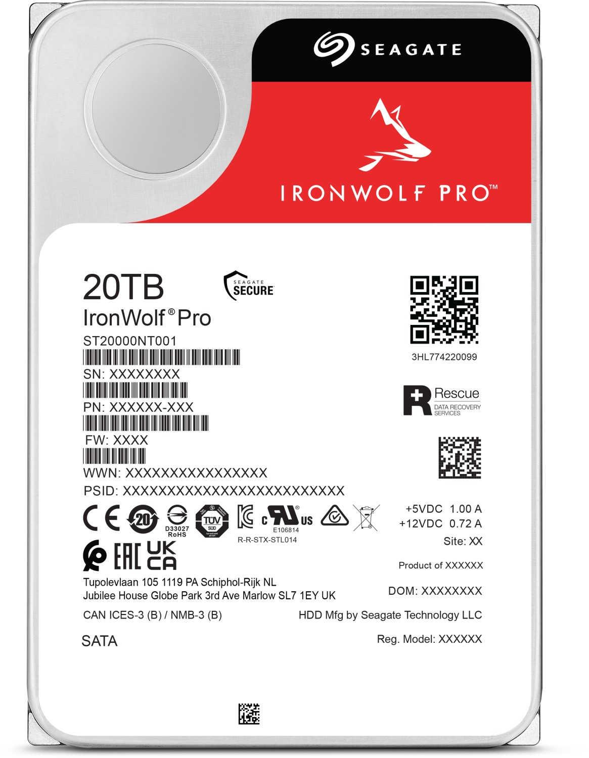 Tvrdi disk za NAS SEAGATE IronWolf PRO (20TB, 7200 okretaja u minuti, 256MB, SATA3)-7