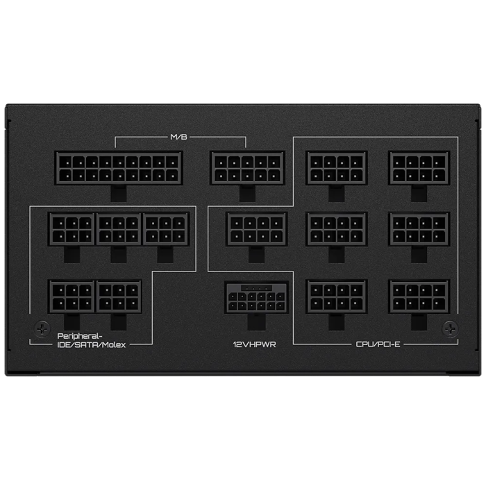GIGABYTE UD1300GM Power Supply 1300W, PCIe Gen5 16Pin x 1 600W, Modular, 80 PLUS Gold, Japanese capacitors, 140mm fan, EU plug-3