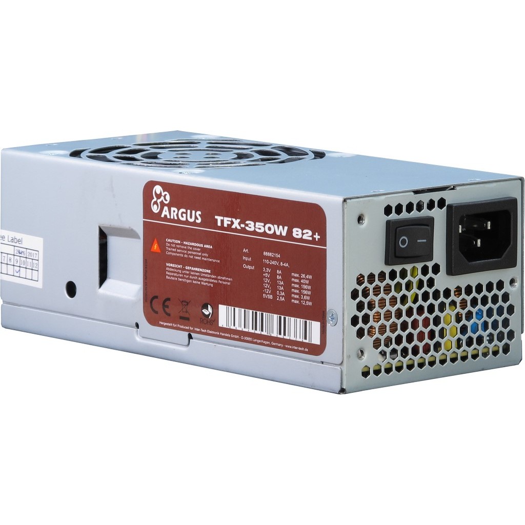 Inter-Tech Power Supply Unit TFX-350 RETAIL, 350W, Active PFC, 65 x 85 x 175mm TFX, Retail-1