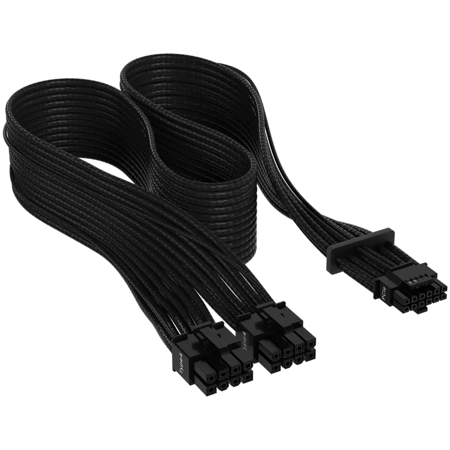 Corsair Premium Individually Sleeved 12+4pin PCIe Gen 5 12VHPWR 600W cable, Type 4 crna, EAN:0840006694519-0