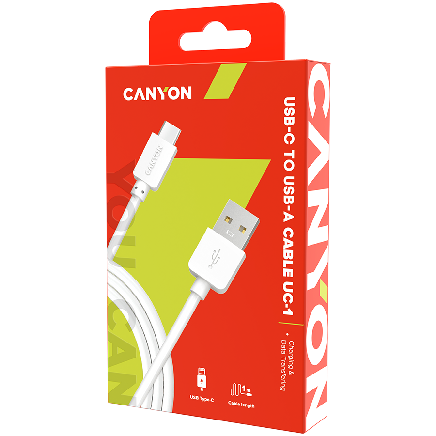 CANYON Type C USB Standard cable, 1M bijela