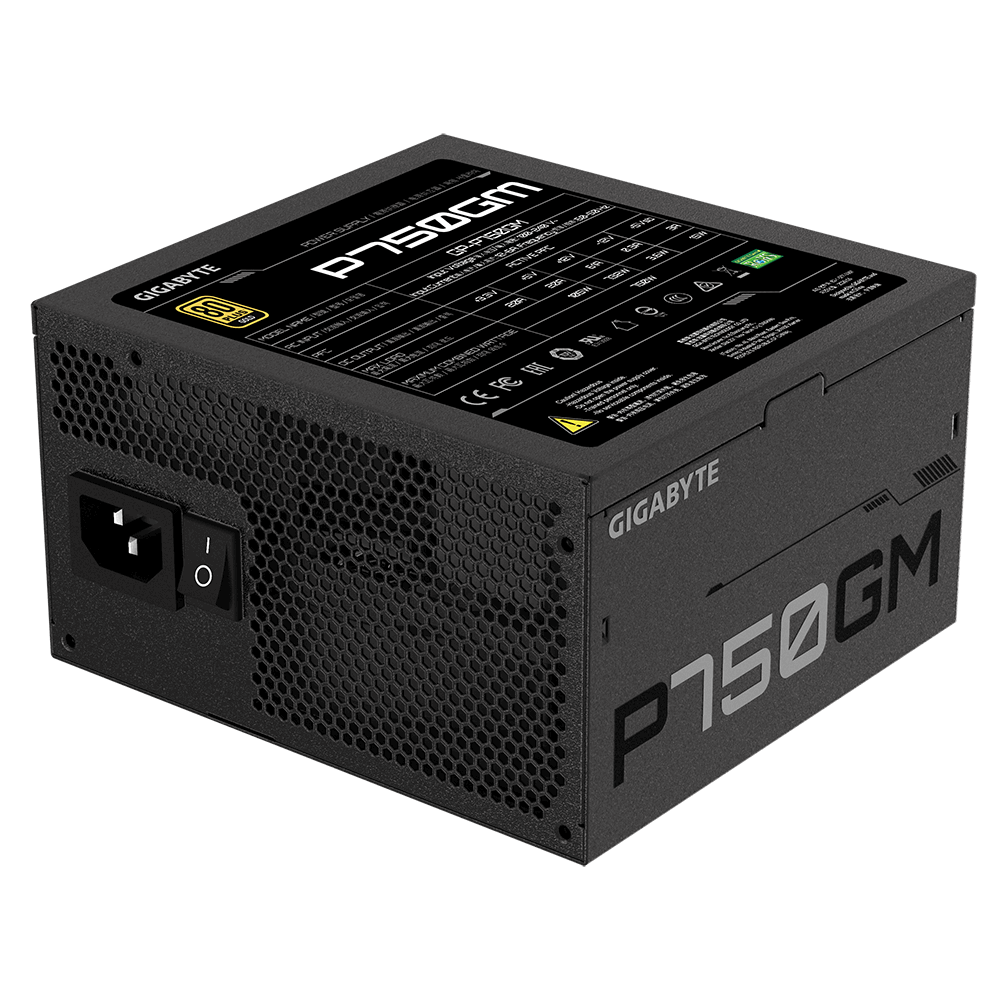 GIGABYTE P750GM Power Supply 750W, Modular, 80 PLUS Gold, Japanese capacitors, 120mm smart control fan, EU plug-5