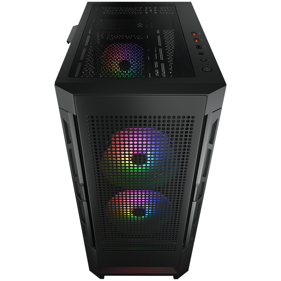 COUGAR | Case Airface RGB Black | PC Case | Mid Tower / Mesh Front Panel / 2 x 140mm ARGB Fans / 1x 120mm ARGB Fan / TG Left Panel / Black-4