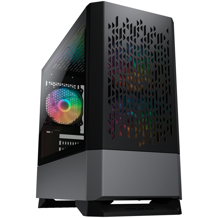 COUGAR | MG140 Air RGB Black | PC Case | Mini Tower / Air Vents Front Panel / 3 x ARGB Fans / 4mm TG Left Panel-0