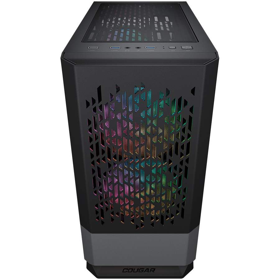 COUGAR | MG140 Air RGB Black | PC Case | Mini Tower / Air Vents Front Panel / 3 x ARGB Fans / 4mm TG Left Panel-2