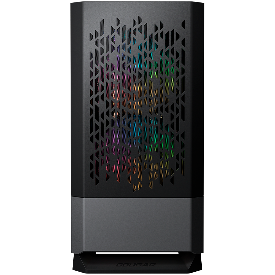 COUGAR | MG140 Air RGB Black | PC Case | Mini Tower / Air Vents Front Panel / 3 x ARGB Fans / 4mm TG Left Panel-5