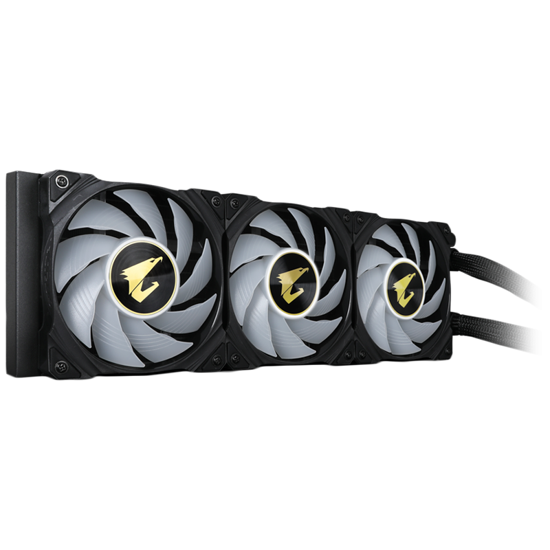 CPU GIGABYTE AORUS WATERFORCE COOLER X360 (socket 1366, socket 1156, socket 1155, socket 2011, socket 1150, socket 1151, socket AM4, socket 2066, socket TR4, socket sTRX4, socket 1200, socket 1700, 3x120mm ARGB, LCD display, aluminium radiator RGB LED)-1