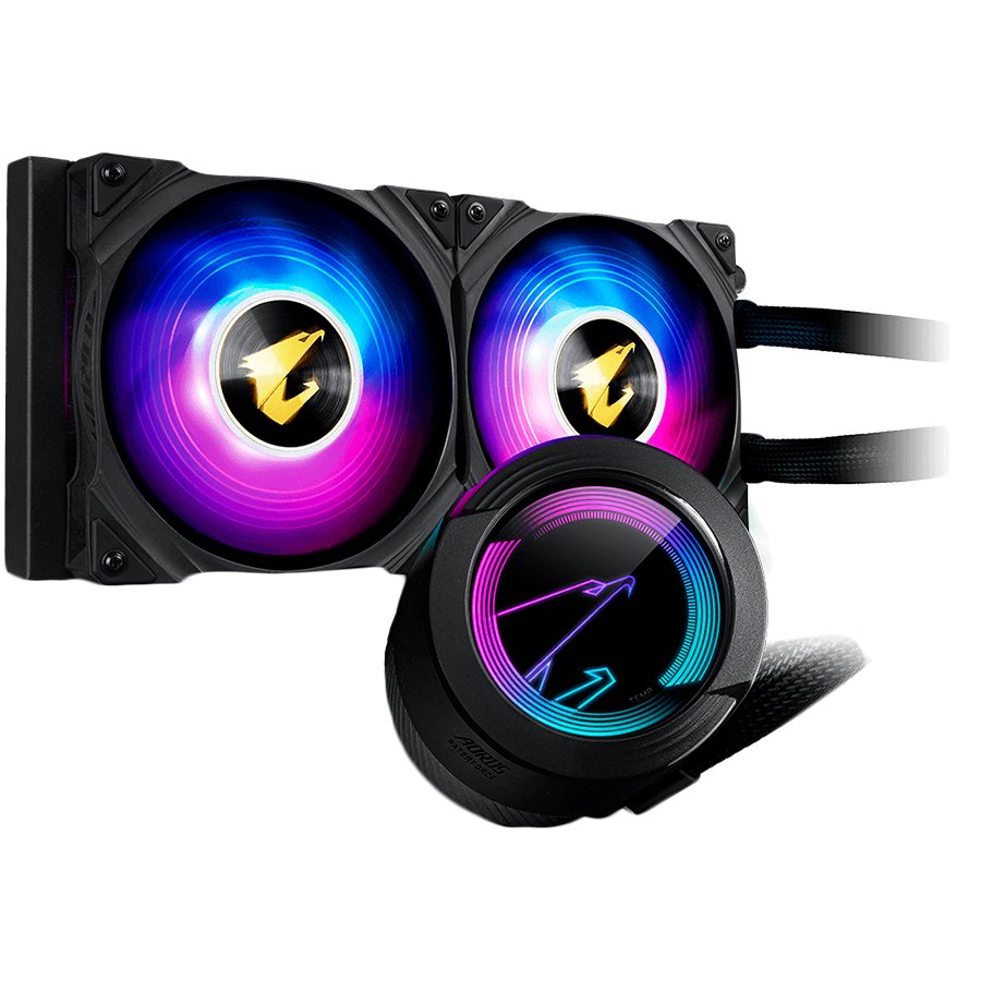 GIGABYTE AORUS WATERFORCE COOLER 240, Intel 2066, 2011, 1366, 115x, 1200, 1700, AMD TR4, AM4, sTRX4, RGB FUSION 2.0, 2x120mm ARGB-0