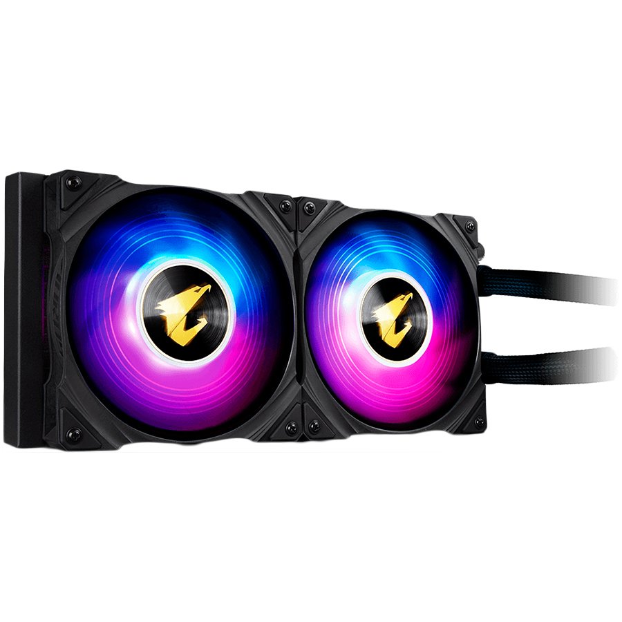 GIGABYTE AORUS WATERFORCE COOLER 240, Intel 2066, 2011, 1366, 115x, 1200, 1700, AMD TR4, AM4, sTRX4, RGB FUSION 2.0, 2x120mm ARGB-1