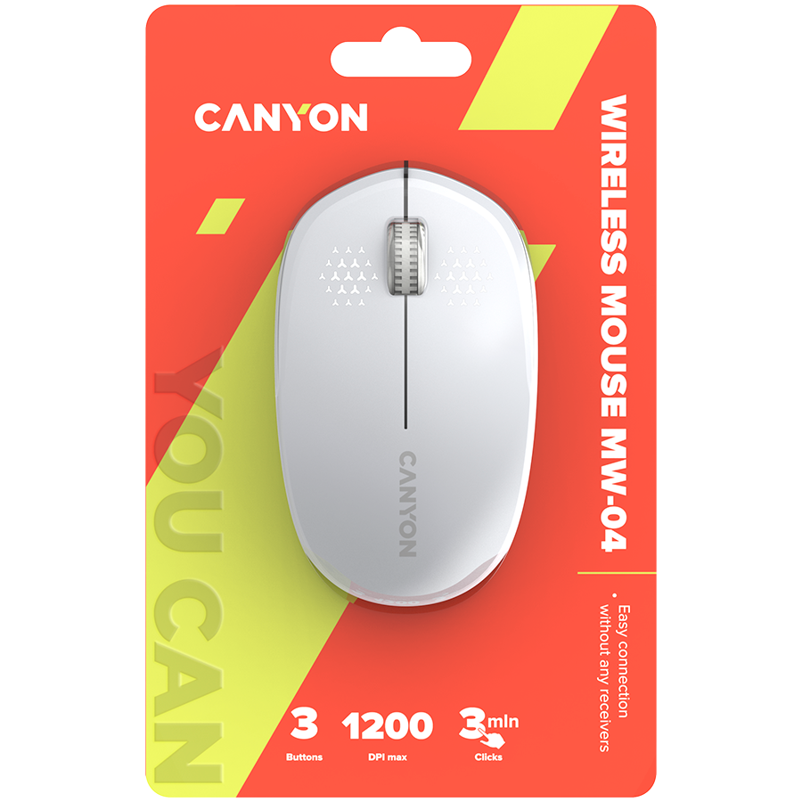 Miš CANYON MW-04 (bežični, Bluetooth, 3 gumba, 1200 dpi, bijela)-5