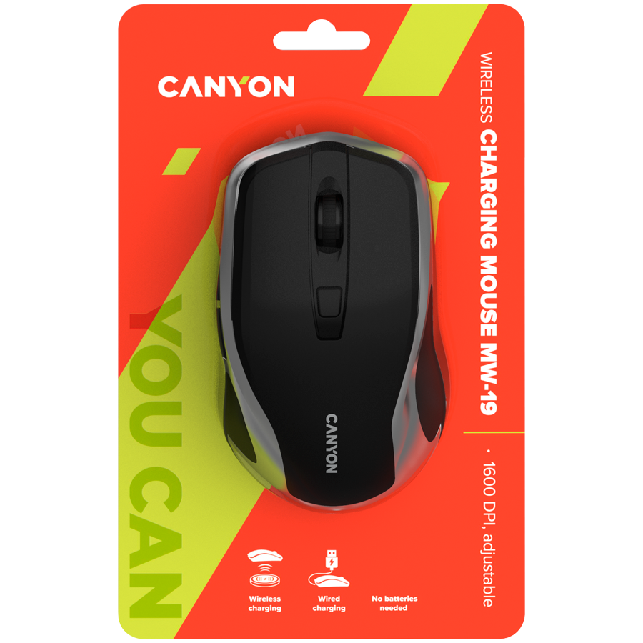 Miš CANYON MW-19 (bežični, 2.4 GHz, 6 tipki, 1600 dpi, crna/srebrna)-4