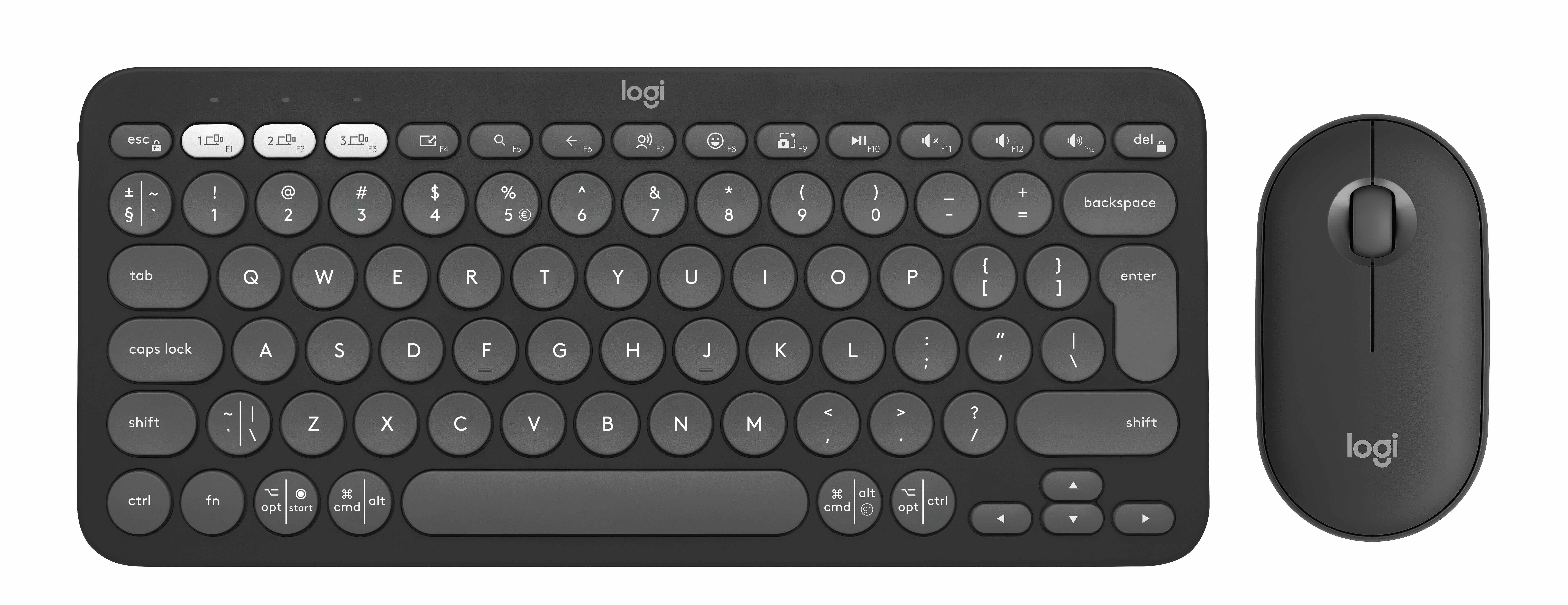 Bluetooth tipkovnica i miš LOGITECH Pebble 2 za MAC - TONAL GRAPHITE - US INTL-1