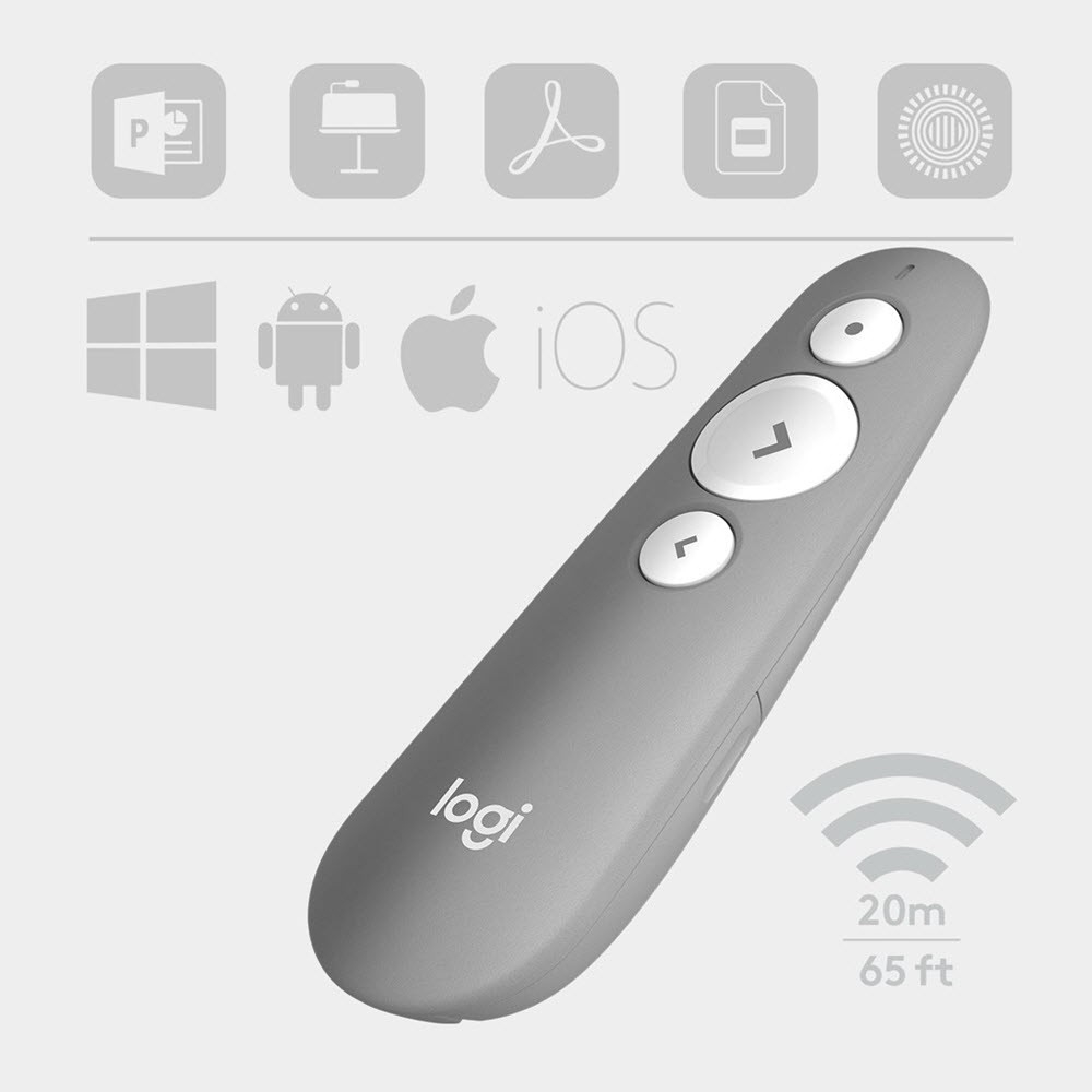 LOGITECH R500s Laser Presentation Remote - MID GREY - 2.4GHZ/BT- EMEA-1