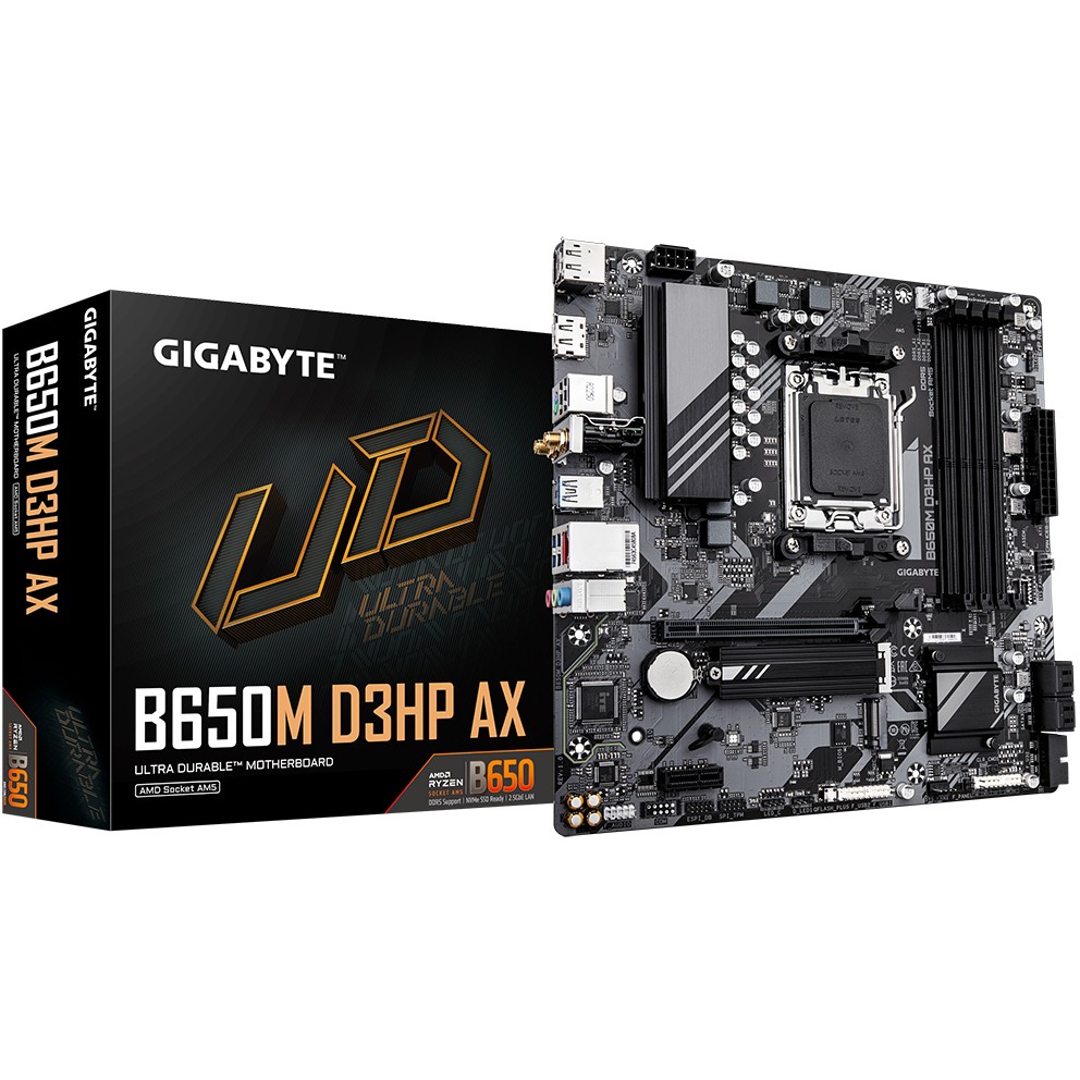 Matična ploča GIGABYTE B650M D3HP (Socket AM5, 4xDDR5, 1xHDMI, 2xDP, 2.5GbE LAN, Wi-Fi 6E 802.11ax, mATX)-8