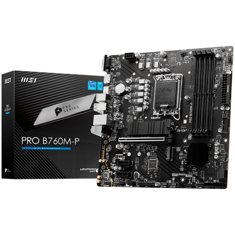 Matična ploča MSI PRO B760M-P mATX LGA 1700, Dual Channel DDR5 6800, 1x PCIe x16, 2x M.2, 1x HDMI, 1x DP, 1x USB-C