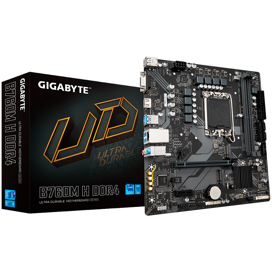 Matična ploča GIGABYTE B760M H DDR4 (LGA 1700, DDR4 do 128GB, HDMI, mATX format, RAID podrška)