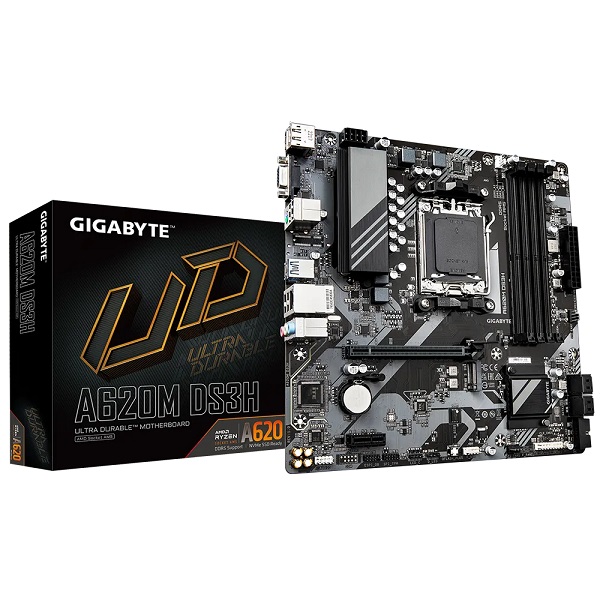 GIGABYTE Mainboard Desktop A620M DS3H (Socket AM5, AMD A620, DDR5 SDRAM, HDMI/DP, Gigabit Ethernet)-6