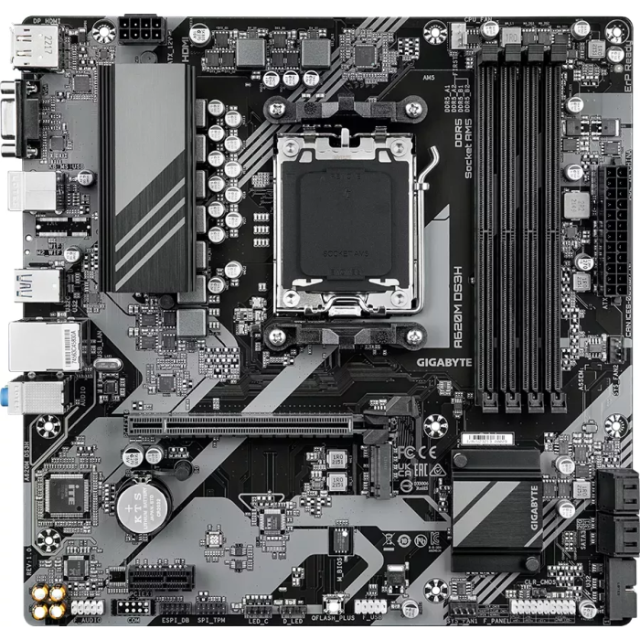GIGABYTE Mainboard Desktop A620M DS3H (Socket AM5, AMD A620, DDR5 SDRAM, HDMI/DP, Gigabit Ethernet)-4