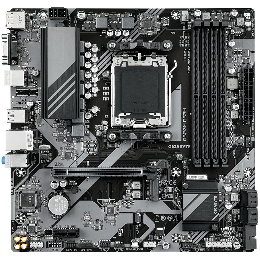 GIGABYTE Mainboard Desktop A620M DS3H (Socket AM5, AMD A620, DDR5 SDRAM, HDMI/DP, Gigabit Ethernet)-8