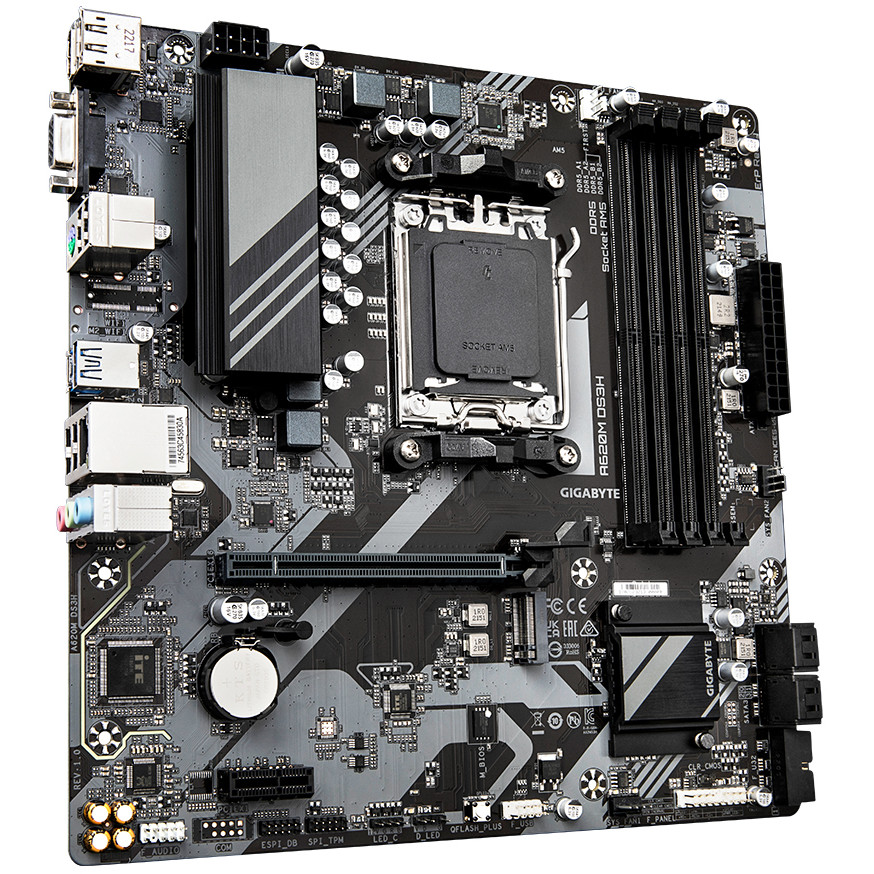 GIGABYTE Mainboard Desktop A620M DS3H (Socket AM5, AMD A620, DDR5 SDRAM, HDMI/DP, Gigabit Ethernet)-9