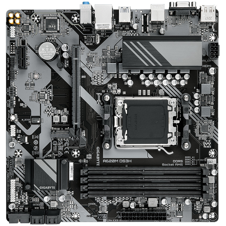 GIGABYTE Mainboard Desktop A620M DS3H (Socket AM5, AMD A620, DDR5 SDRAM, HDMI/DP, Gigabit Ethernet)-10