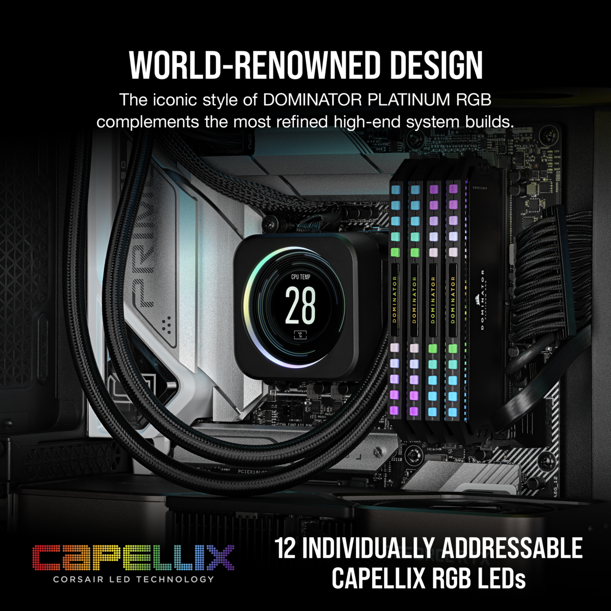 RAM CORSAIR Dominator Platinum RGB (DDR5, 64GB, 2x32GB, 5600MHz, CL40, crna)-5