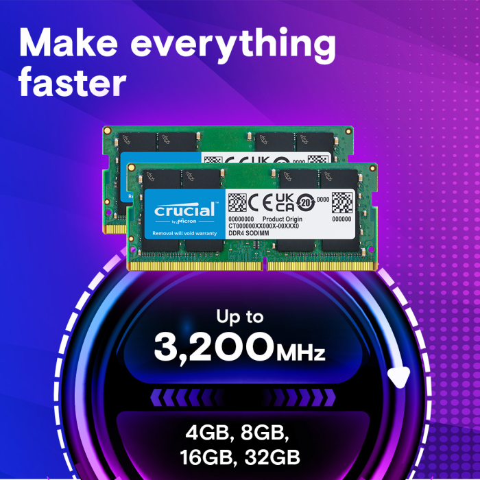 CRUCIAL 16GB DDR4 3200MHz SODIMM-3