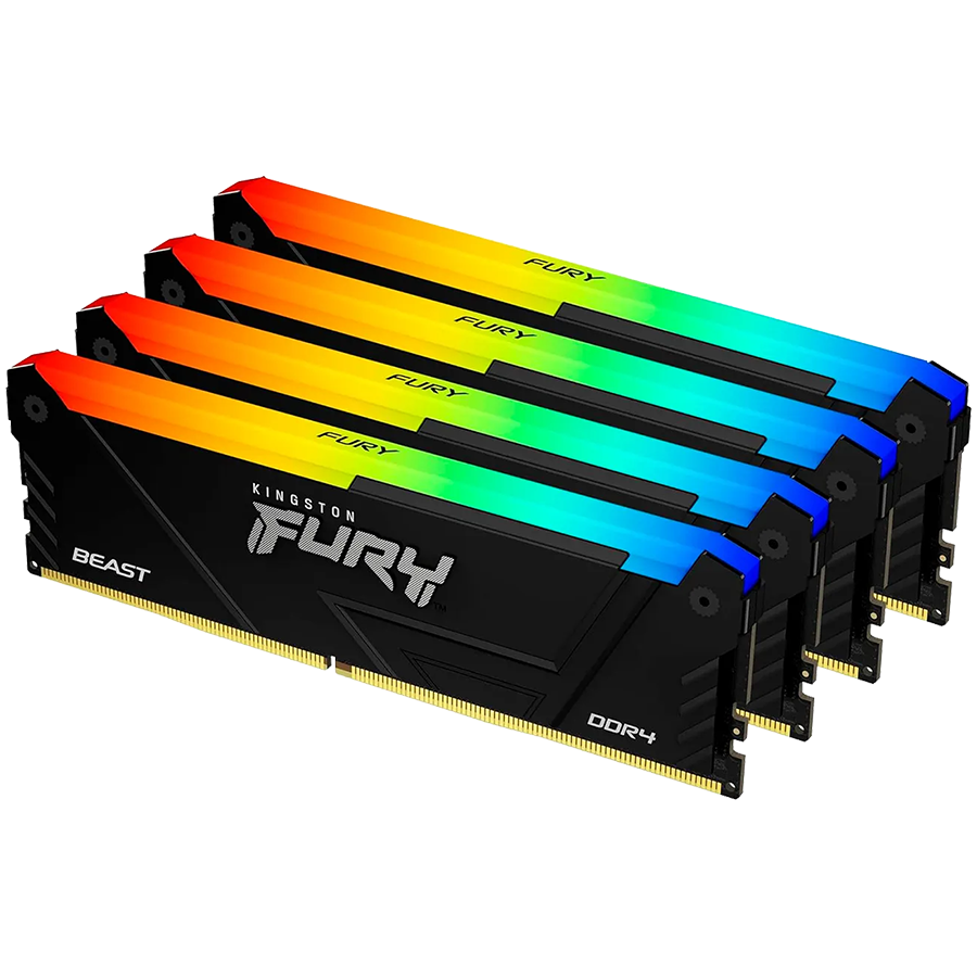 RAM KINGSTON FURY Beast RGB 128GB 3600MT/s DDR4 CL18 DIMM (kapacitet 128 GB, brzina 3600MHz, CAS Latency CL18, 4 modula)-1