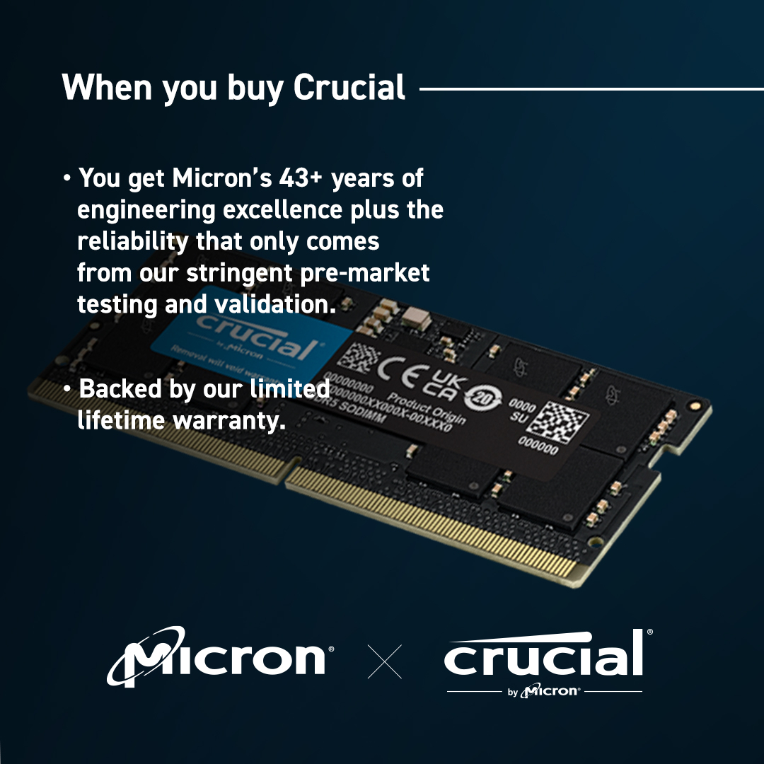 RAM CRUCIAL 8GB DDR5-5600 SODIMM CL46 (16Gbit)-4