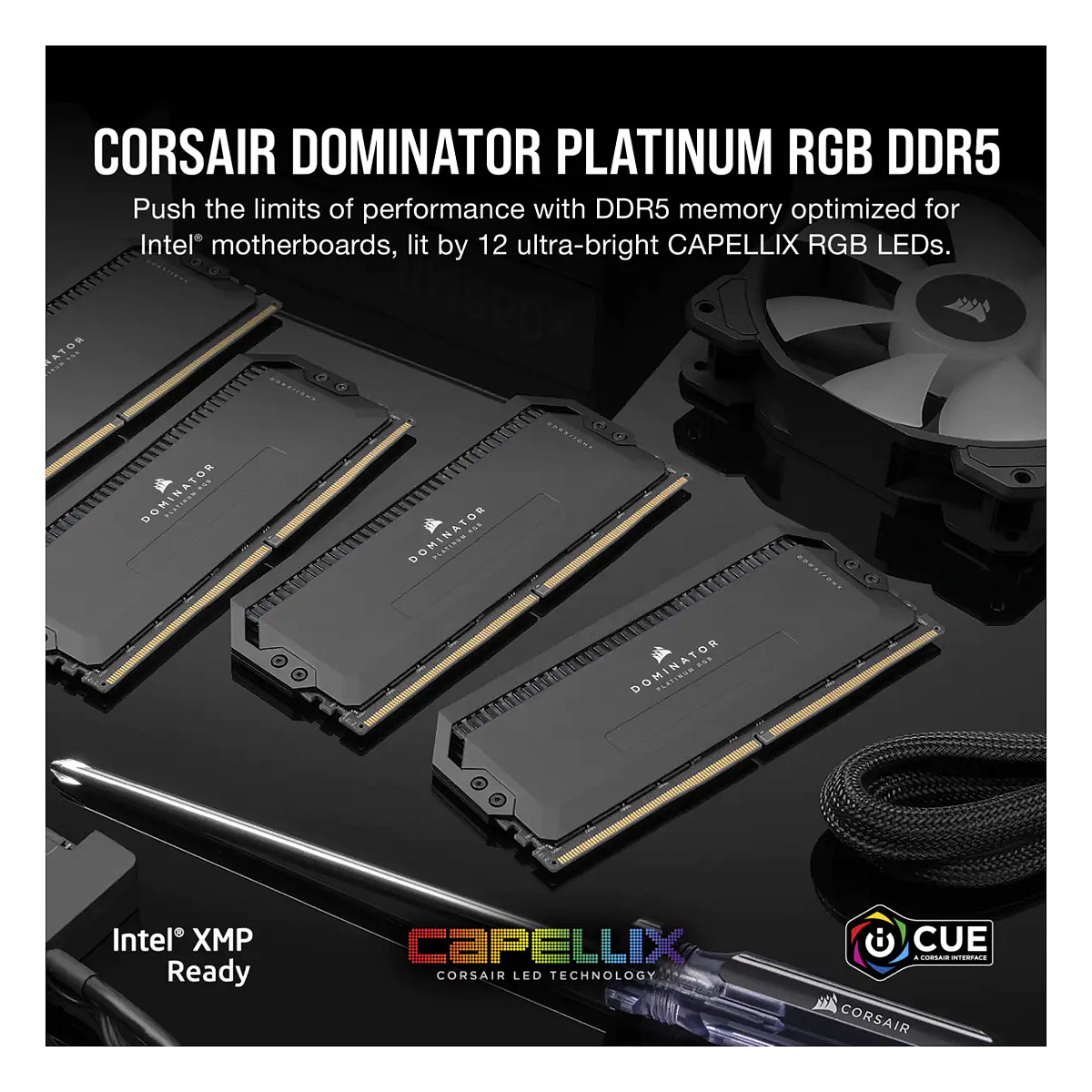 Corsair DDR5 32GB (2x16GB) Dominator Platinum RGB DIMM 6400MHz CL32 crna-7