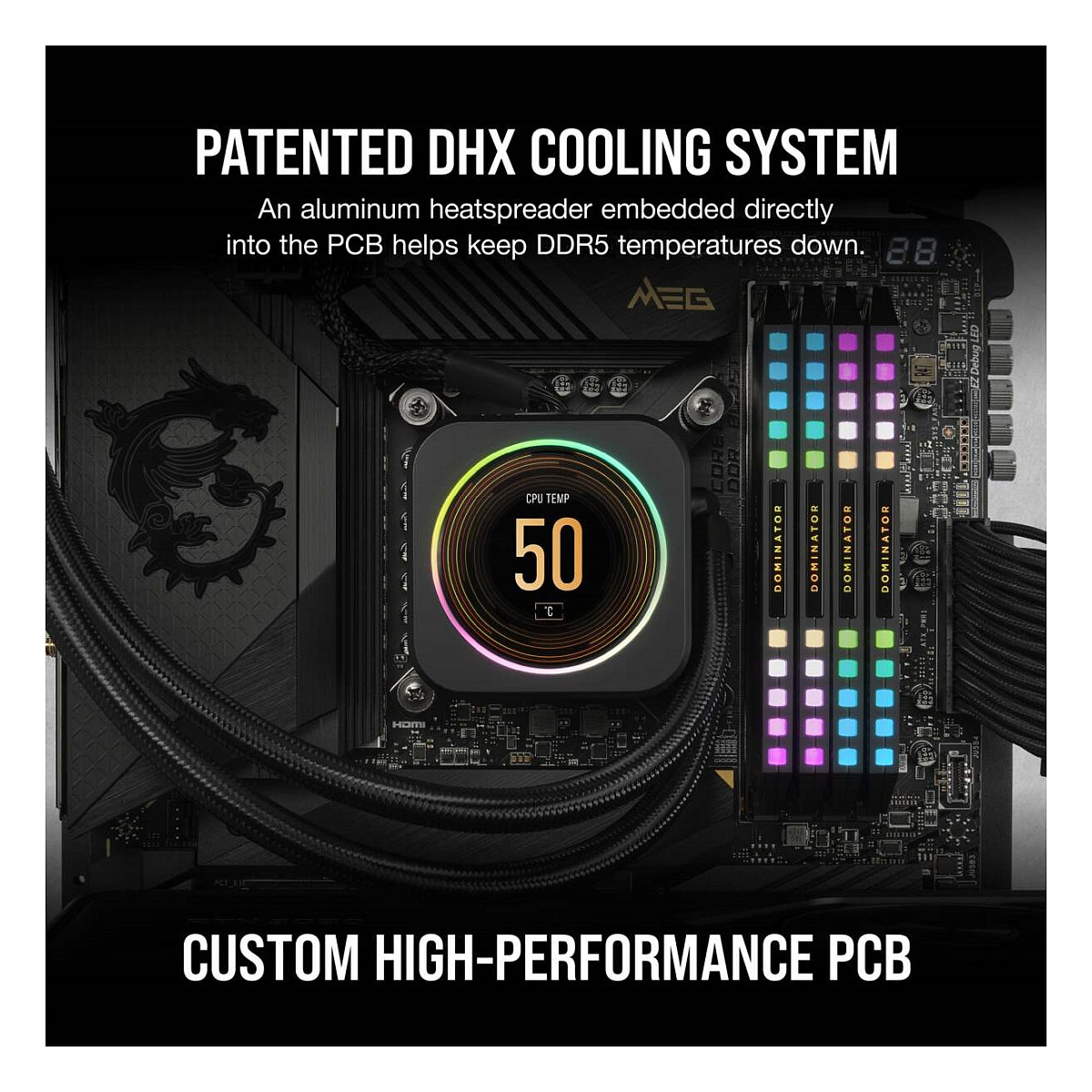 Corsair DDR5 32GB (2x16GB) Dominator Platinum RGB DIMM 6400MHz CL32 crna-9