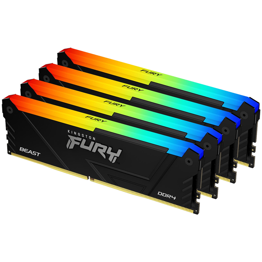 RAM KINGSTON FURY Beast RGB 128GB (3200MT/s, DDR4, CL16, DIMM, 4 modula)-0