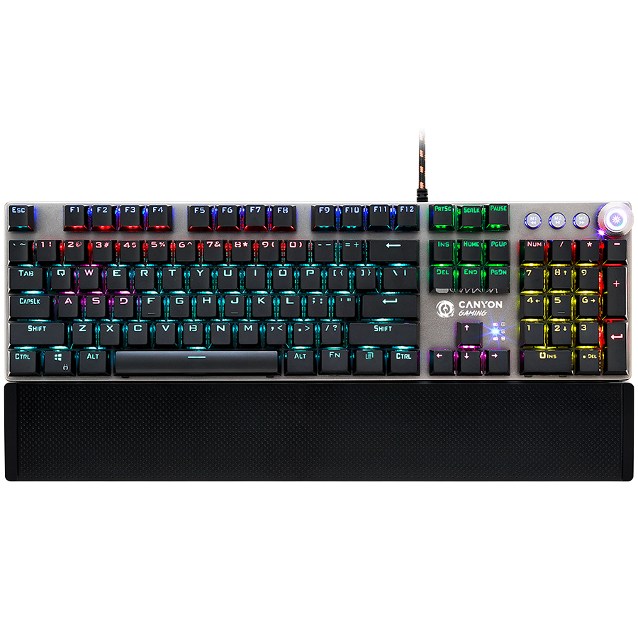 Tipkovnica CANYON Nightfall GK-7 (gaming, mehanička, rgb, žična, us layout, tamno siva)-0