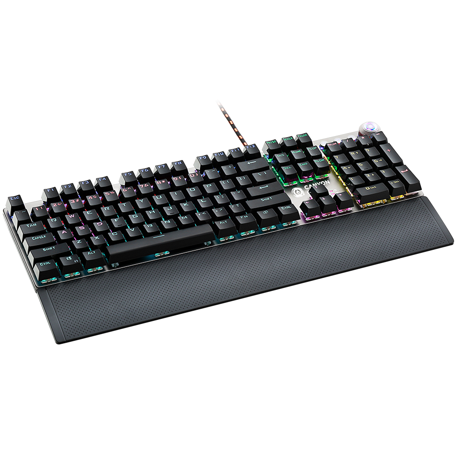 Tipkovnica CANYON Nightfall GK-7 (gaming, mehanička, rgb, žična, us layout, tamno siva)-1